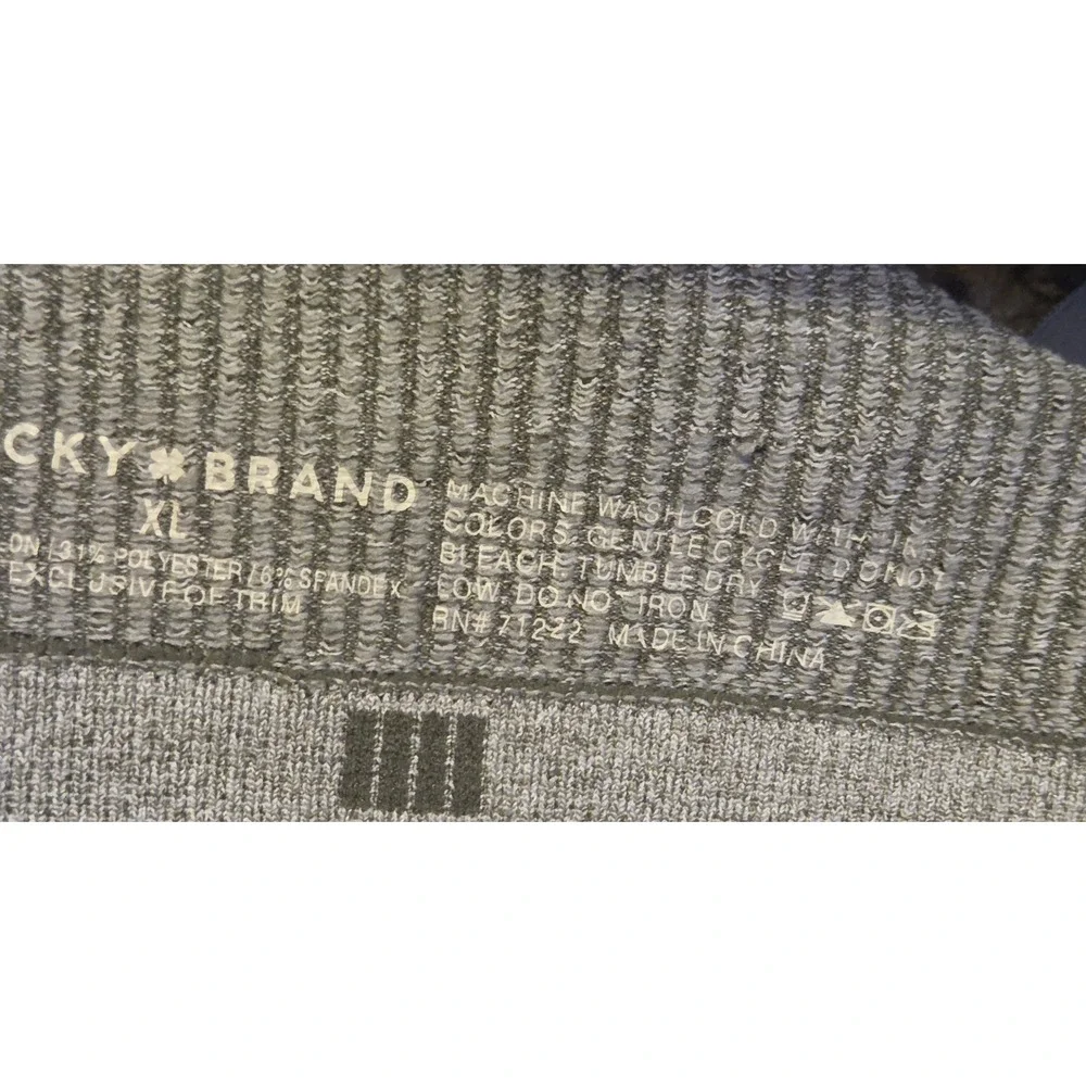 Lucky Brand Ribbed Light‎ Lift Wirefree Bra Womens Size XL Gray